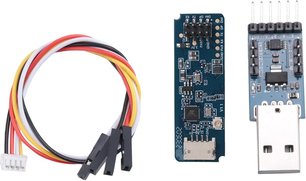 LD2450 24 GHz mmWave radar USB kit — radar board with cable and USB adapter